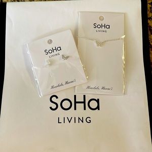 SoHa Hollow Butterfly Earrings and Necklace Set